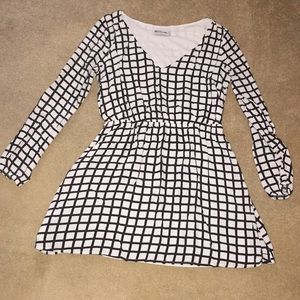 White and black striped dress